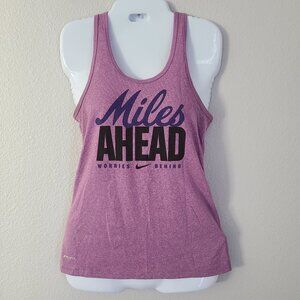 Nike dri-fit women's purple athletic running tank top "Miles Ahead" size XS